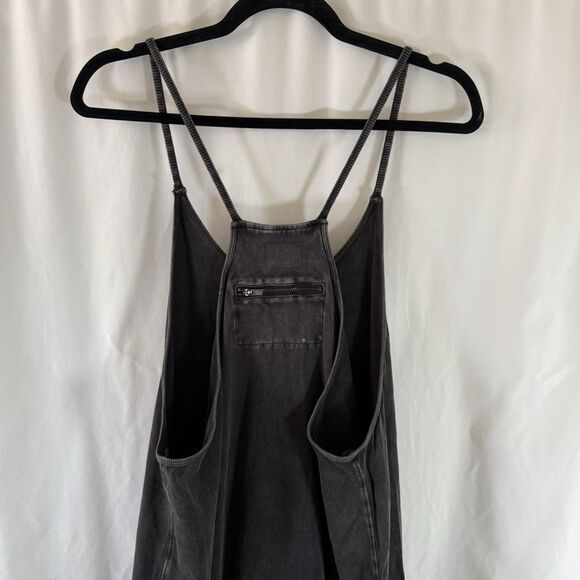 Free People Movement Jumpsuit Women's Medium Grey Sleeveless Zip Pocket Pullover - Picture 9 of 11
